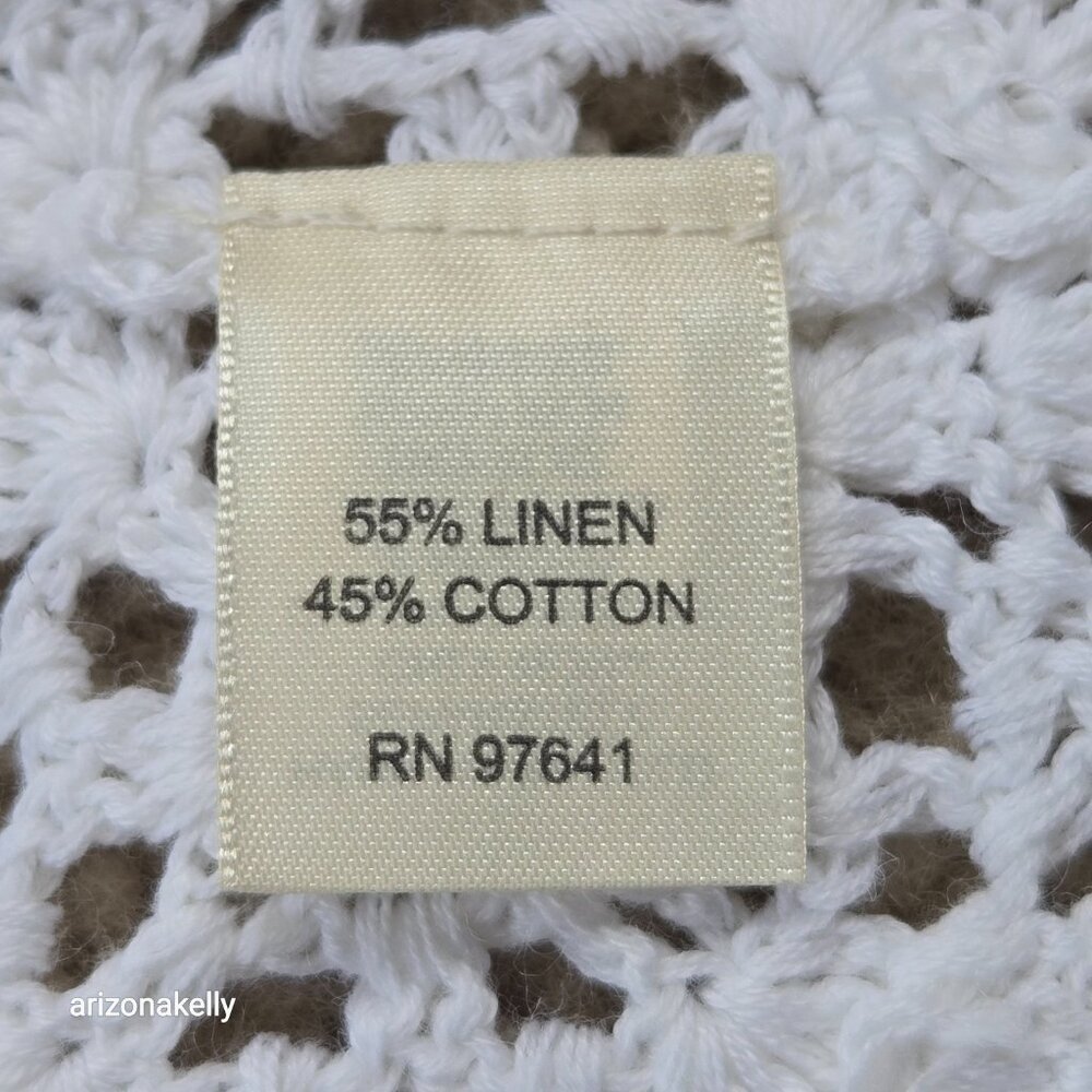 NWT Crochet Linen Cotton Cardigan J. Jill Hand Crochet XS - Picture 7 of 8